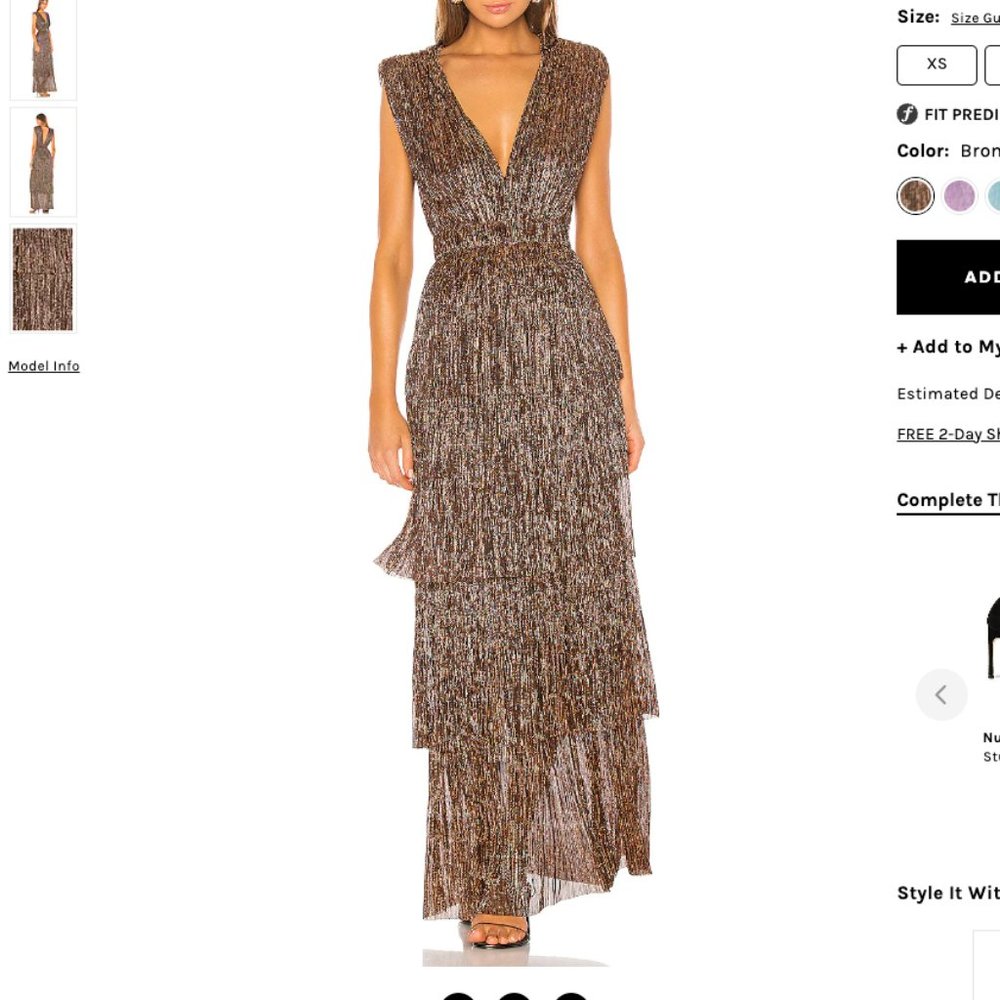 Sabina Musayev | Skylar Gown | Bronze | Size S | Shortened